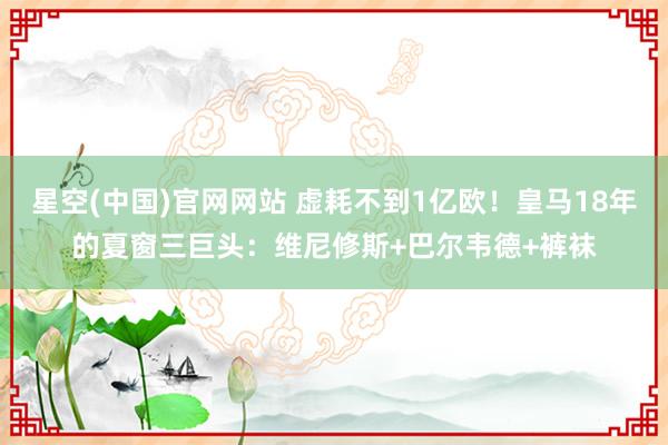 星空(中国)官网网站 虚耗不到1亿欧！皇马18年的夏窗三巨头：维尼修斯+巴尔韦德+裤袜