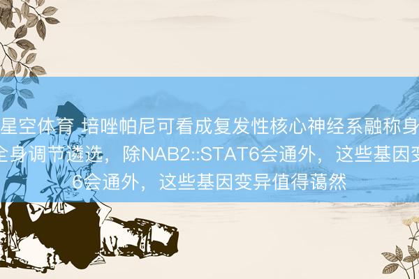 星空体育 培唑帕尼可看成复发性核心神经系融称身性纤维瘤的全身调节遴选，除NAB2::STAT6会通外，这些基因变异值得蔼然