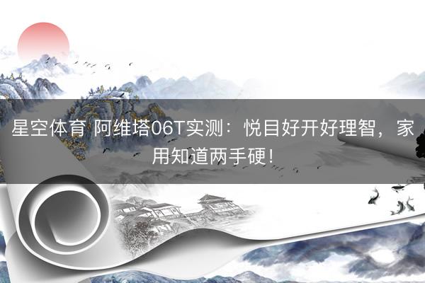 星空体育 阿维塔06T实测：悦目好开好理智，家用知道两手硬！