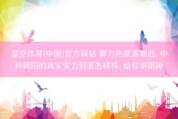 星空体育(中国)官方网站 算力热度落潮后, 中科朝阳的真实实力到