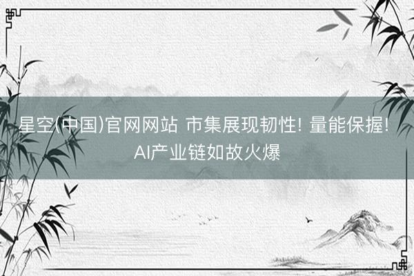 星空(中国)官网网站 市集展现韧性! 量能保握! AI产业链如故